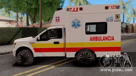 Ford F-150 Ambulancia de Bogota for GTA San Andreas