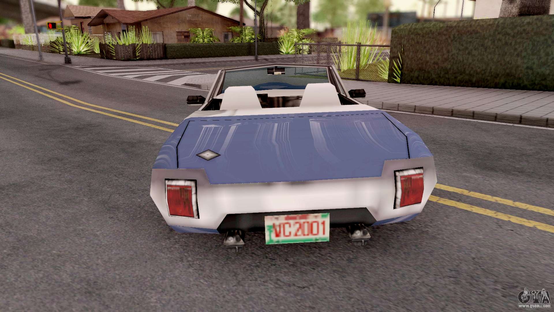 Mod on the car is the Stallion from GTA VCS for GTA San Andreas. 