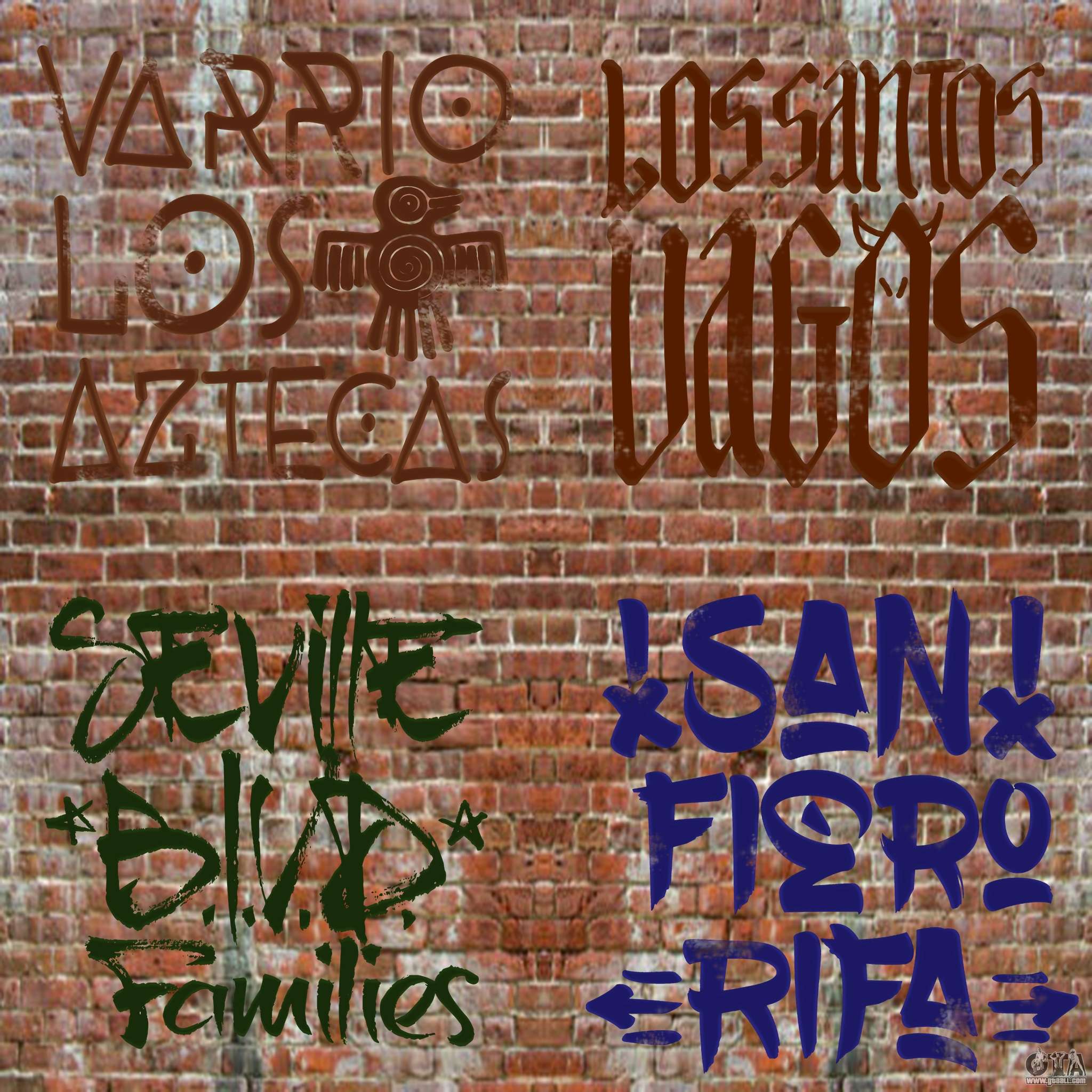 All San Fierro Rifa Tags  GTA San Andreas mod 