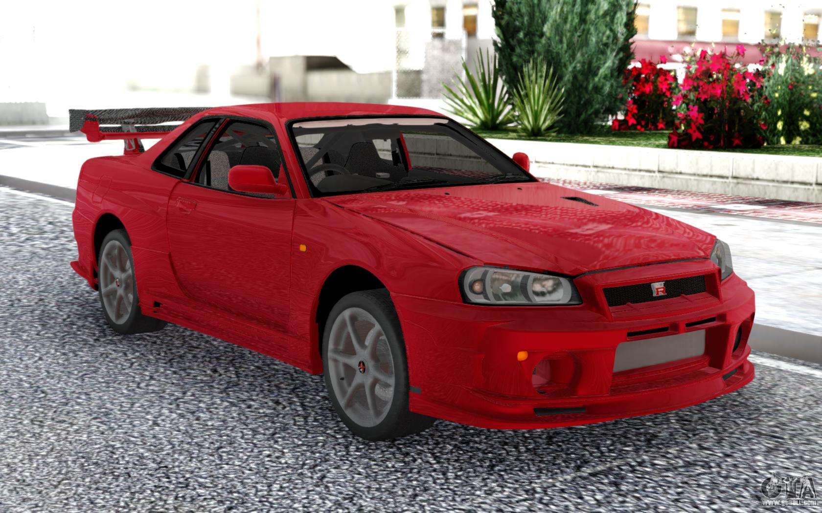Nissan Skyline Gt R R34 V Spec Ii Red Coupe For Gta San Andreas
