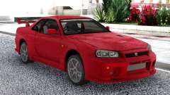 Nissan Skyline GT-R R34 V-Spec II Red Coupe for GTA San Andreas