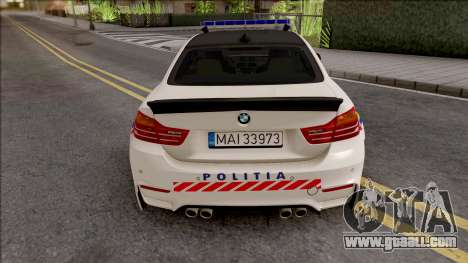 BMW M4 2018 Widebody Politia Romana for GTA San Andreas