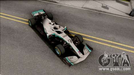 Mercedes-AMG F1 W10 2019 (C3 Tyres Yellow) for GTA San Andreas