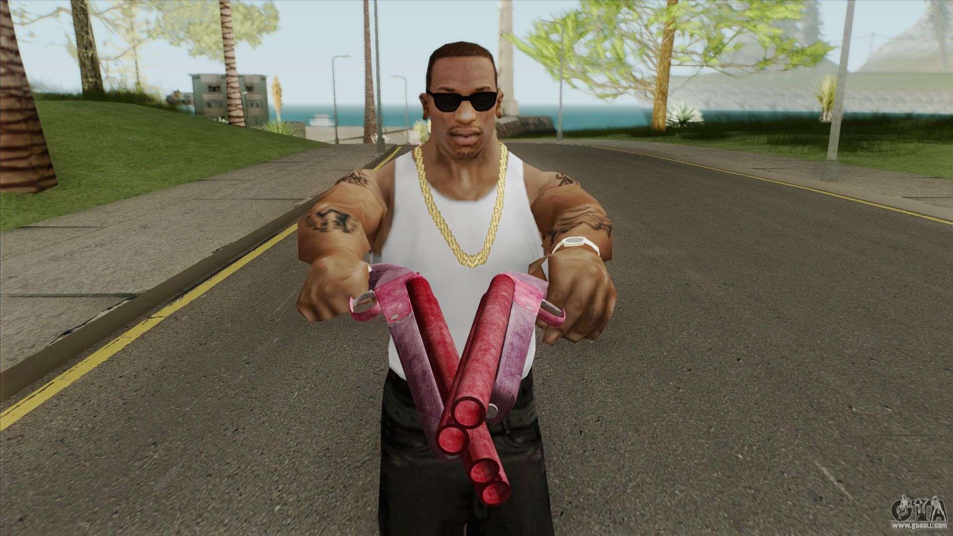 gta v pink and green checkered swater vest