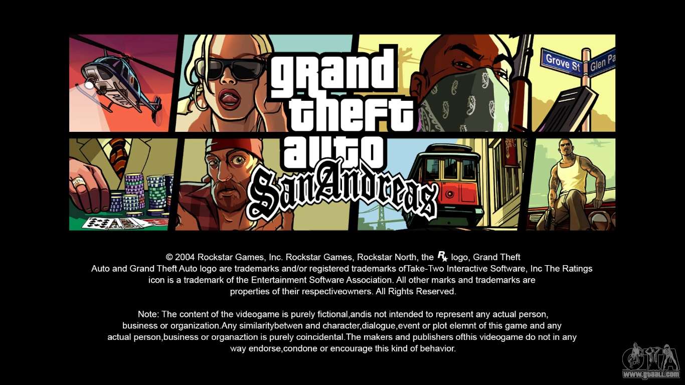 Download GTA 5-style menus and loading screen for GTA San Andreas