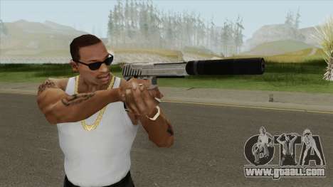 Pistol .50 GTA V (OG Silver) Suppressor V1 for GTA San Andreas