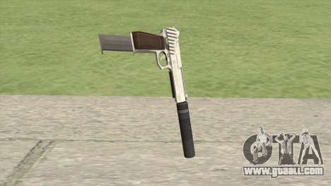 Pistol .50 GTA V (OG Silver) Suppressor V2 for GTA San Andreas