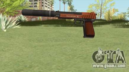 Pistol .50 GTA V (Orange) Suppressor V1 for GTA San Andreas