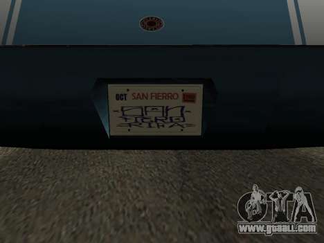 Declasse Sabre GT-Turbo (VehFuncs-Badges-Extras) for GTA San Andreas