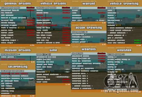 RZL-Trainer v3.1.2 - cheat menu like GTA 5 for GTA San Andreas