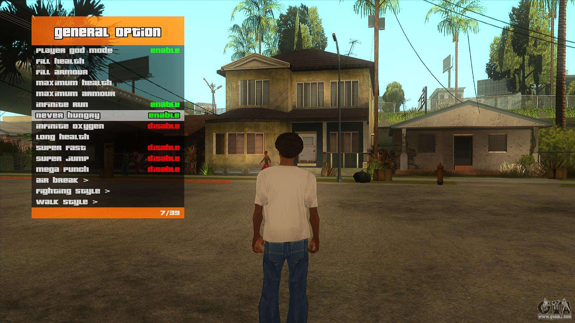 R'TRAINER V2.0.1 menu cheat for GTA San Andreas