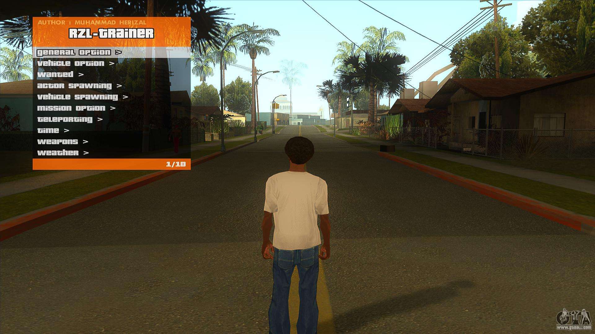 R'-TRAINER V2.0.1 - menu cheat for GTA San Andreas