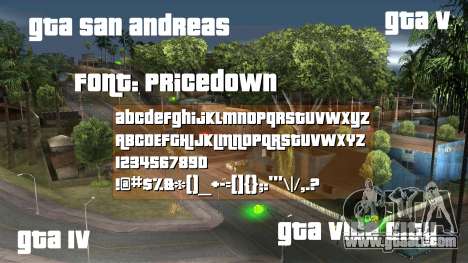 Pricedown - GTA logo font for GTA San Andreas