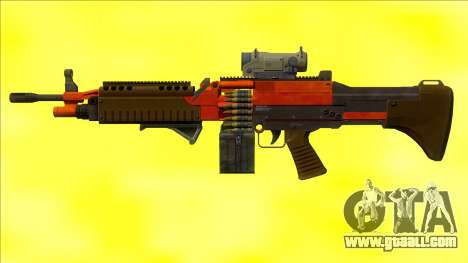 GTA V Combat MG Orange All Attachments Small Mag for GTA San Andreas
