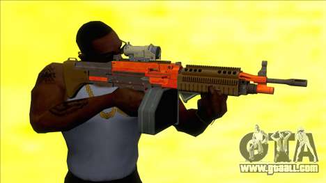 GTA V Combat MG Orange All Attachments Big Mag for GTA San Andreas