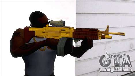 GTA V Combat MG Gold All Attachments Big Mag for GTA San Andreas