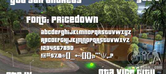 Pricedown - GTA logo font