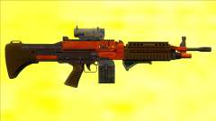 GTA V Combat MG Orange All Attachments Small Mag for GTA San Andreas