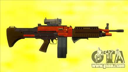 GTA V Combat MG Orange All Attachments Big Mag for GTA San Andreas