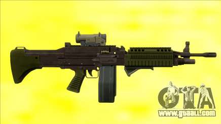 GTA V Combat MG Green All Attachments Big Mag for GTA San Andreas