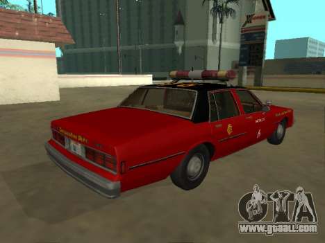 Chevrolet Caprice 1987 Chicago Fire Dept for GTA San Andreas