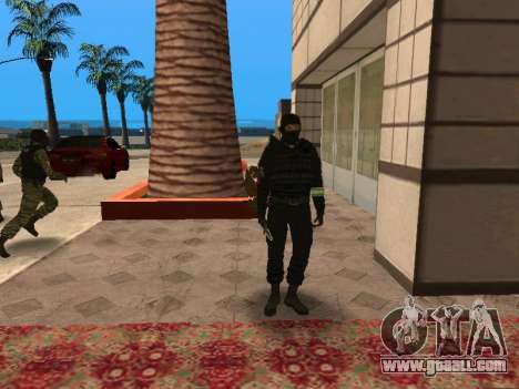 A riot police officer wearing a mask for GTA San Andreas