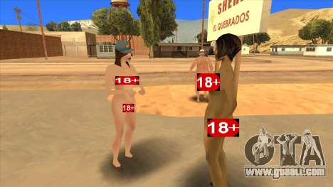 Nude Girls Peds Mod Pack (Naked Woman) for GTA San Andreas