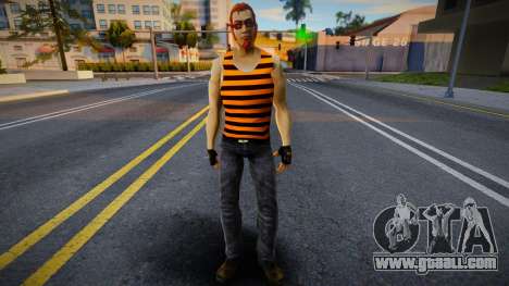 Postal Dude in a striped T-shirt for GTA San Andreas