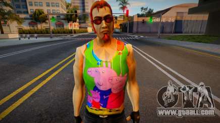 Postal Dude in a T-shirt with Peppa Pig for GTA San Andreas