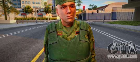 Military man in body armor