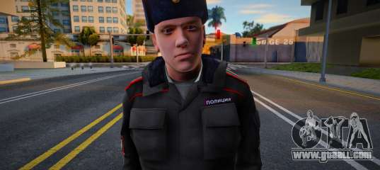 Police cadet in winter uniform