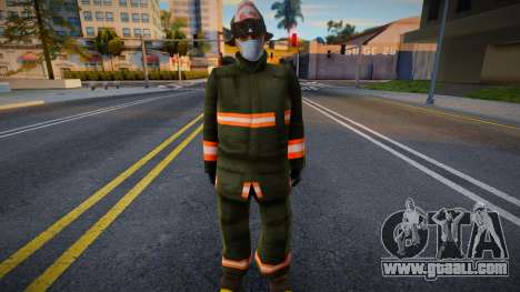Fire station worker wearing a protective mask for GTA San Andreas