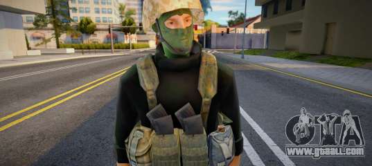 Military man in helmet and uniform for GTA San Andreas