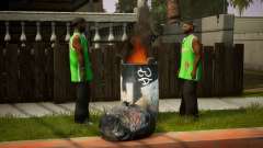 Realistic Fire Bin Of Grove Street for GTA San Andreas Definitive Edition