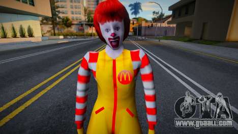 American Ronald McDonald Skin mod for GTA San Andreas