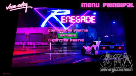 Retrowave Renegade Menu for GTA Vice City