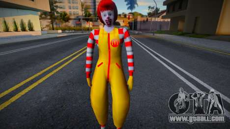American Ronald McDonald Skin mod for GTA San Andreas