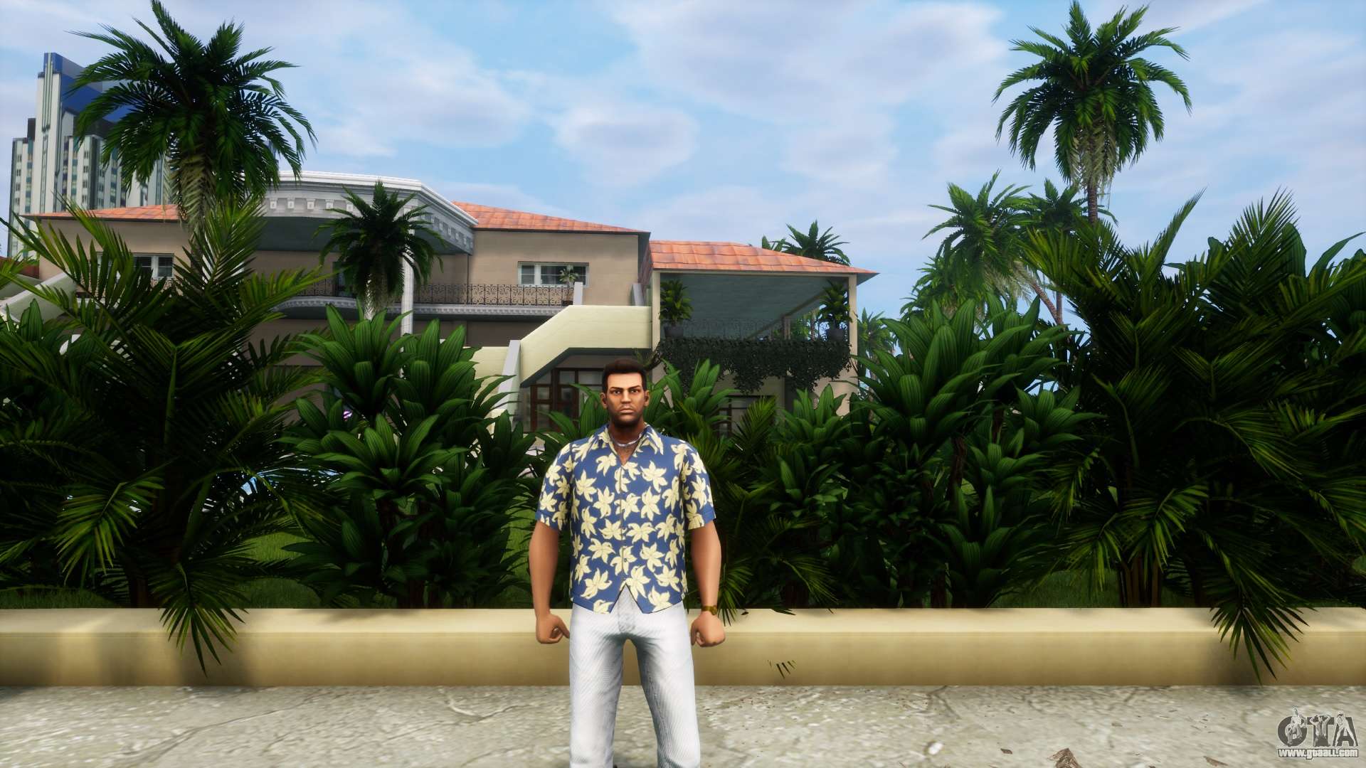 Floral Shirt White Jeans And Red Shoes for GTA Vice City Definitive Edition