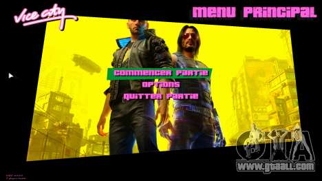 Cyberpunk 2077 art menu for GTA Vice City