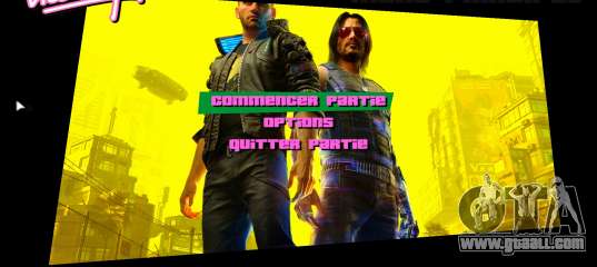 Cyberpunk 2077 art menu for GTA Vice City