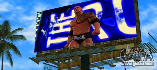 The Rock WWE2k22 Billboard for GTA Vice City