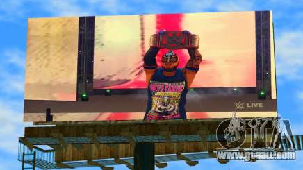 Rey Mysterio Champion WWE2K22 Billboard for GTA Vice City