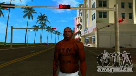 Carl with bare torso and tattoos for GTA Vice City