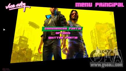 Cyberpunk 2077 art menu for GTA Vice City