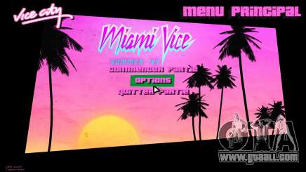 Miami Vice 1 HD Menu for GTA Vice City