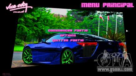 Lexus Menu 1 for GTA Vice City