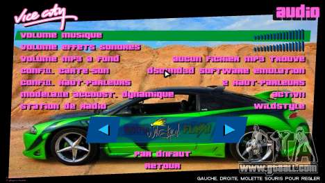 Mitsubishi Eclipse Interface for GTA Vice City