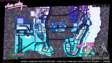 HQ menu map for GTA Vice City