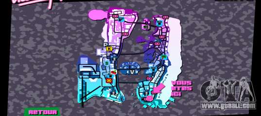 HQ menu map for GTA Vice City