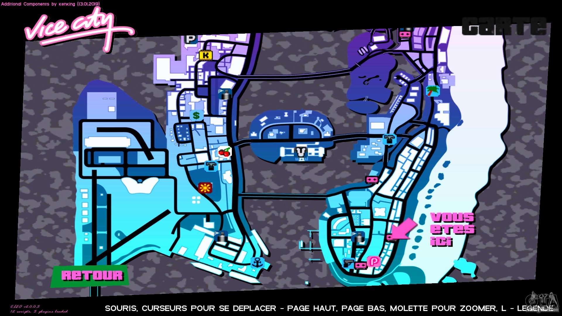 gta vice city map weapons